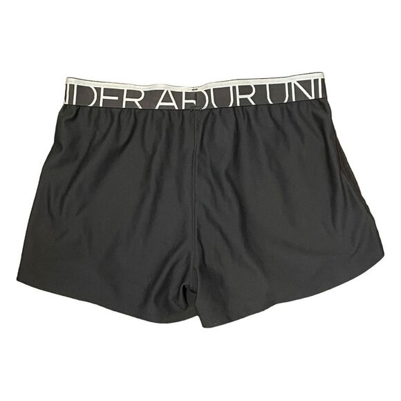 Under Armour Heat Gear UA Play Up Running Shorts Gray White Nylon Athletic S - Picture 2 of 4